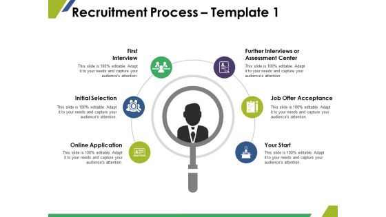 Recruitment Process Template 1 Ppt PowerPoint Presentation Gallery Professional