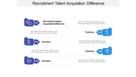Recruitment Talent Acquisition Difference Ppt PowerPoint Presentation Icon Introduction Cpb