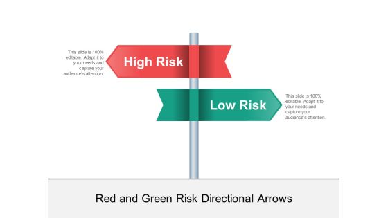 Red And Green Risk Directional Arrows Ppt PowerPoint Presentation Slides Deck