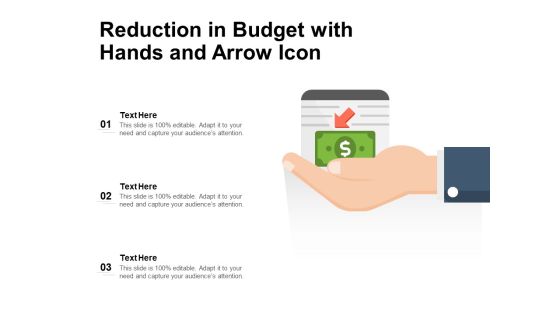 Reduction In Budget With Hands And Arrow Icon Ppt PowerPoint Presentation Background PDF Reduction In Budget With Hands And Arrow Icon Ppt PowerPoint Presentation Background PDF