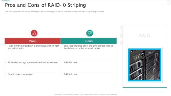 Redundant Array Of Independent Disks Storage IT Pros And Cons Of RAID 0 Striping Information PDF