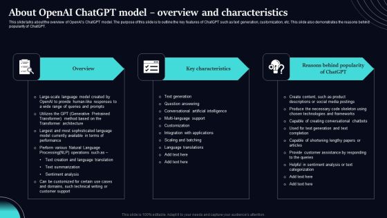 Regenerative Artificial Intelligence Systems About Openai Chatgpt Model Overview And Characteristics Guidelines PDF Regenerative Artificial Intelligence Systems About Openai Chatgpt Model Overview And Characteristics Guidelines PDF