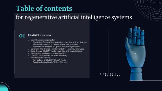 Regenerative Artificial Intelligence Systems Table Of Contents Ideas PDF