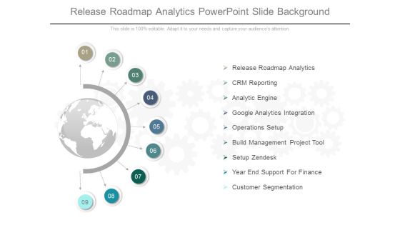 Release Roadmap Analytics Powerpoint Slide Background