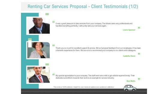 Renting Car Services Proposal Client Testimonials Communication Summary PDF Renting Car Services Proposal Client Testimonials Communication Summary PDF