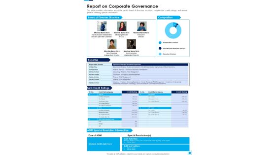 Report On Corporate Governance One Pager Documents