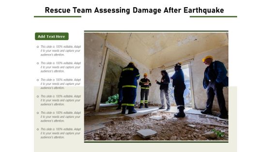 Rescue Team Assessing Damage After Earthquake Ppt PowerPoint Presentation Inspiration Slides PDF Rescue Team Assessing Damage After Earthquake Ppt PowerPoint Presentation Inspiration Slides PDF