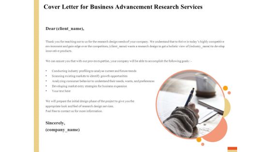 Research Advancement Services Cover Letter For Business Advancement Research Services Elements PDF Research Advancement Services Cover Letter For Business Advancement Research Services Elements PDF