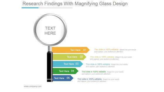 Research Findings With Magnifying Glass Design Ppt PowerPoint Presentation Infographic Template