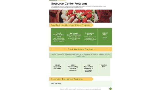 Resource Center Programs One Pager Documents Resource Center Programs One Pager Documents