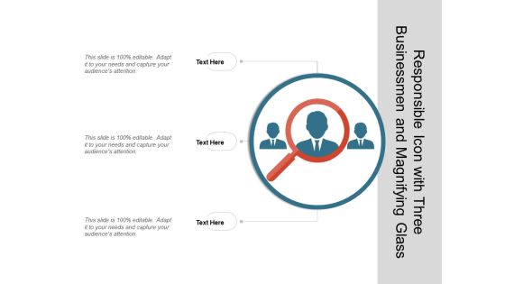 Responsible Icon With Three Businessmen And Magnifying Glass Ppt PowerPoint Presentation File Model PDF Responsible Icon With Three Businessmen And Magnifying Glass Ppt PowerPoint Presentation File Model PDF