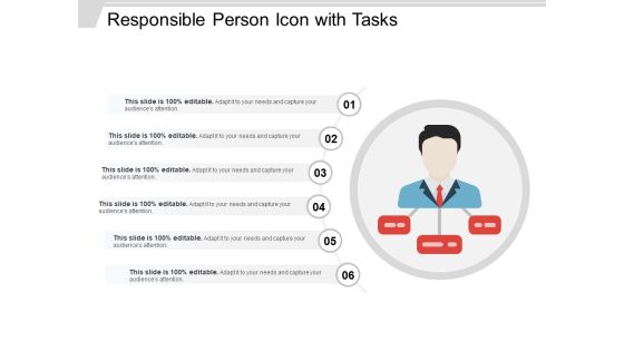 Responsible Person Icon With Tasks Ppt PowerPoint Presentation File Styles PDF