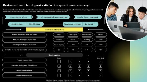 Restaurant And Hotel Guest Satisfaction Questionnaire Survey SS Restaurant And Hotel Guest Satisfaction Questionnaire Survey SS