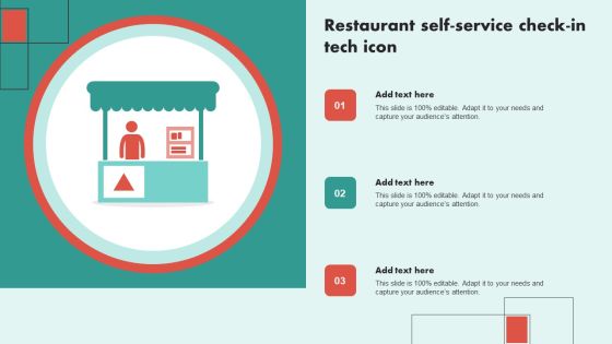 Restaurant Self Service Check In Tech Icon Background PDF Restaurant Self Service Check In Tech Icon Background PDF