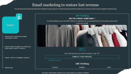 Retail Apparel Online Email Marketing To Restore Lost Revenue Background PDF Retail Apparel Online Email Marketing To Restore Lost Revenue Background PDF