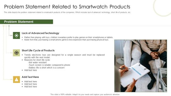 Retail Capital Funding Elevator Problem Statement Related To Smartwatch Products Graphics PDF Retail Capital Funding Elevator Problem Statement Related To Smartwatch Products Graphics PDF
