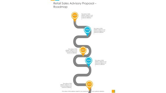 Retail Sales Advisory Proposal Roadmap One Pager Sample Example Document