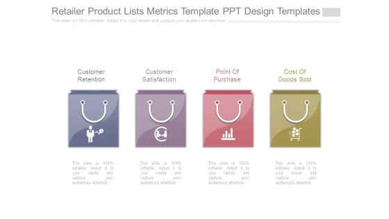 Retailer Product Lists Metrics Template Ppt Design Templates