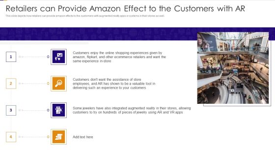 Retailers Can Provide Amazon Effect To The Customers With AR Ppt PowerPoint Presentation File Skills PDF Retailers Can Provide Amazon Effect To The Customers With AR Ppt PowerPoint Presentation File Skills PDF
