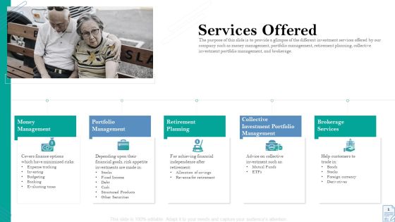 Retirement Insurance Benefit Plan Services Offered Ppt Influencers PDF