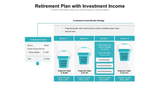 Retirement Plan With Investment Income Ppt PowerPoint Presentation Gallery Slide Download PDF