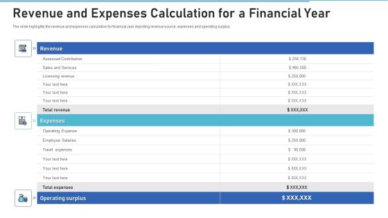 Revenue And Expenses Calculation For A Financial Year Slides PDF Revenue And Expenses Calculation For A Financial Year Slides PDF