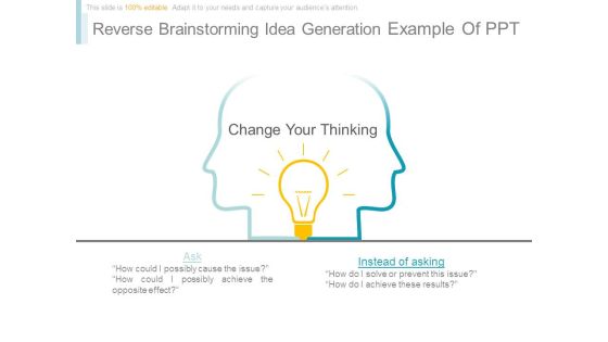 Reverse Brainstorming Idea Generation Example Of Ppt