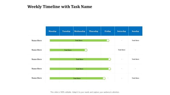 Reverse Logistics Management Weekly Timeline With Task Name Ppt Professional Examples PDF