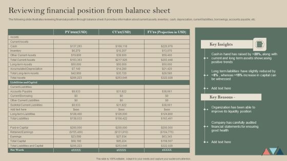 Reviewing Financial Position From Balance Sheet Information PDF Reviewing Financial Position From Balance Sheet Information PDF