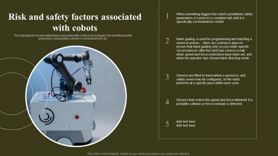 Revolutionizing Human Machine Collaboration Cobots Risk And Safety Factors Associated With Cobots Clipart PDF Revolutionizing Human Machine Collaboration Cobots Risk And Safety Factors Associated With Cobots Clipart PDF