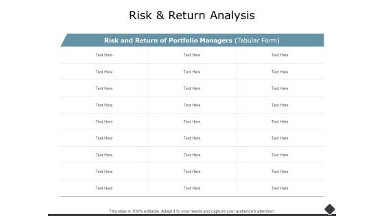 Risk And Return Analysis Ppt PowerPoint Presentation Portfolio Example Risk And Return Analysis Ppt PowerPoint Presentation Portfolio Example