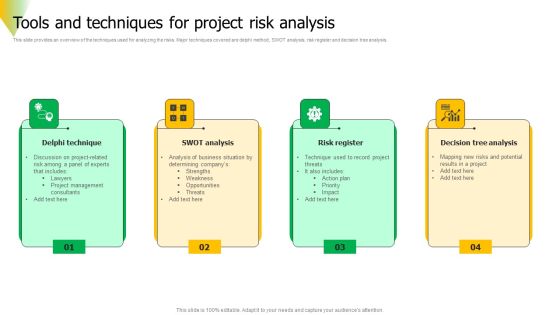Risk Assessment Tools And Techniques For Project Risk Analysis Graphics PDF Risk Assessment Tools And Techniques For Project Risk Analysis Graphics PDF