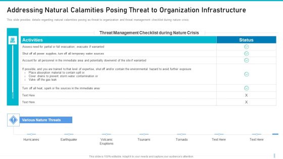 Risk Management For Organization Essential Assets Addressing Natural Calamities Posing Threat Icons PDF Risk Management For Organization Essential Assets Addressing Natural Calamities Posing Threat Icons PDF