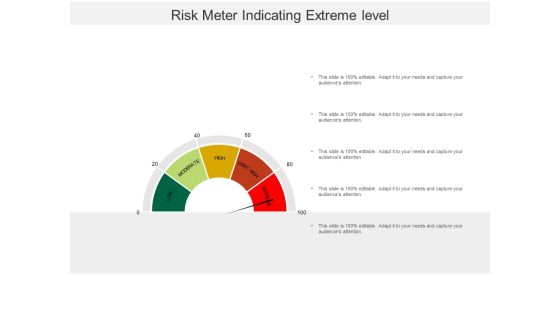 Risk Meter Indicating Extreme Level Ppt PowerPoint Presentation Icon Template