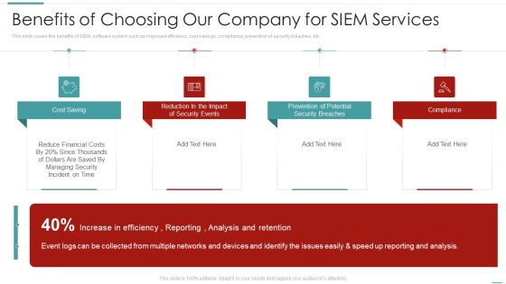 Risk Recognition Automation Benefits Of Choosing Our Company For Siem Services Ppt Gallery Design Inspiration PDF Risk Recognition Automation Benefits Of Choosing Our Company For Siem Services Ppt Gallery Design Inspiration PDF