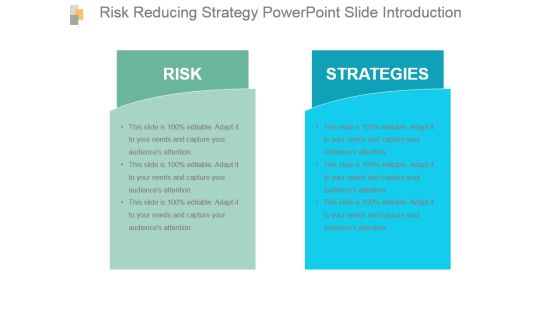 Risk Reducing Strategy Powerpoint Slide Introduction Risk Reducing Strategy Powerpoint Slide Introduction