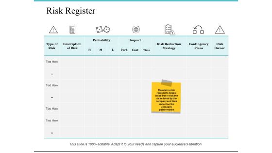 Risk Register Ppt PowerPoint Presentation Icon Professional