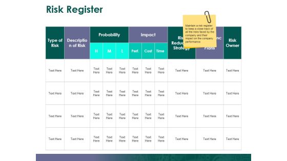 Risk Register Ppt PowerPoint Presentation Inspiration Slide Download