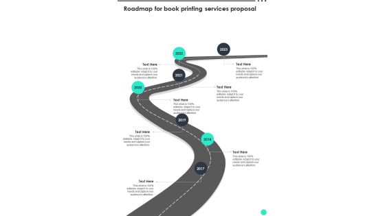 Roadmap For Book Printing Services Proposal One Pager Sample Example Document Roadmap For Book Printing Services Proposal One Pager Sample Example Document