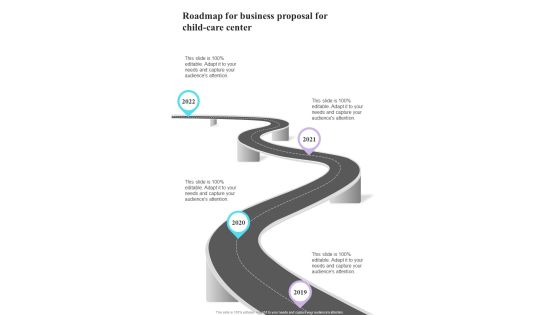 Roadmap For Business Proposal For Child Care Center One Pager Sample Example Document Roadmap For Business Proposal For Child Care Center One Pager Sample Example Document