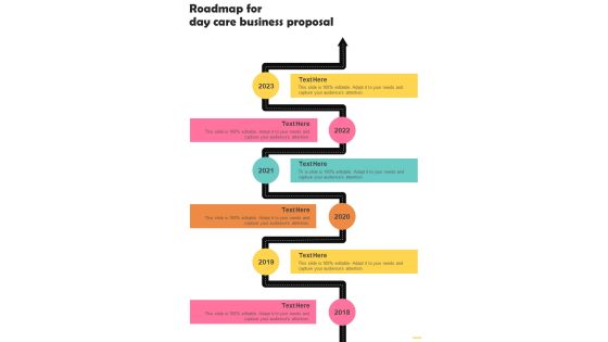 Roadmap For Day Care Business Proposal One Pager Sample Example Document Roadmap For Day Care Business Proposal One Pager Sample Example Document