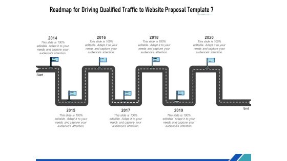 Roadmap For Driving Qualified Traffic To Website Proposal Template Seven Flow Process Ppt Ideas Example File PDF