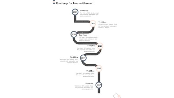 Roadmap For Loan Settlement One Pager Sample Example Document Roadmap For Loan Settlement One Pager Sample Example Document