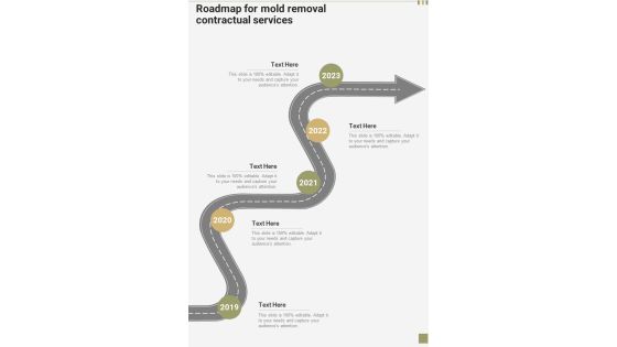 Roadmap For Mold Removal Contractual Services One Pager Sample Example Document Roadmap For Mold Removal Contractual Services One Pager Sample Example Document