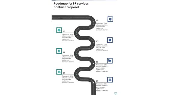 Roadmap For Pr Services Contract Proposal One Pager Sample Example Document Roadmap For Pr Services Contract Proposal One Pager Sample Example Document