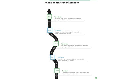 Roadmap For Product Expansion One Pager Sample Example Document Roadmap For Product Expansion One Pager Sample Example Document