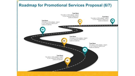 Roadmap For Promotional Services Proposal Six Stage Process Ppt Icon Files PDF