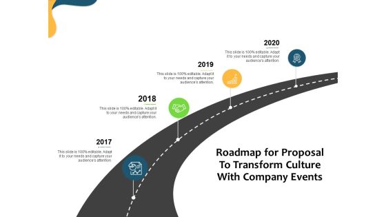 Roadmap For Proposal To Transform Culture With Company Events Ppt Ideas Aids PDF Roadmap For Proposal To Transform Culture With Company Events Ppt Ideas Aids PDF