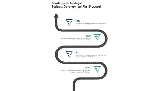Roadmap For Strategic Business Development Plan Proposal One Pager Sample Example Document Roadmap For Strategic Business Development Plan Proposal One Pager Sample Example Document