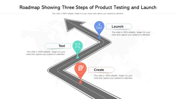 Roadmap Showing Three Steps Of Product Testing And Launch Ppt PowerPoint Presentation File Graphics PDF Roadmap Showing Three Steps Of Product Testing And Launch Ppt PowerPoint Presentation File Graphics PDF